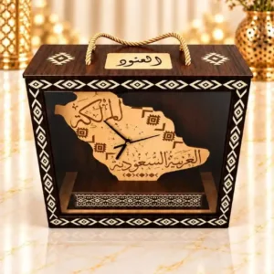 بوكس ساعة خريطة السعودية من سامريكس بتصميم فاخر مناسب للإهداء